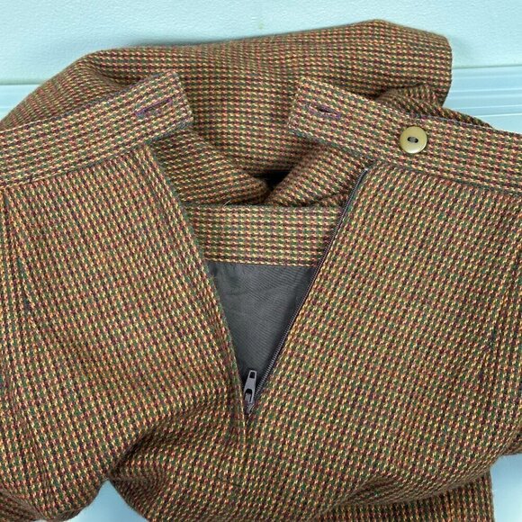 Vintage Wool Blend Micro Houndstooth Pattern Pencil Skirt - Picture 6 of 10